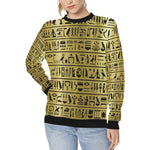 MEDU NETER GOLD Women's Rib Cuff Crew Neck Sweatshirt (Model H34)
