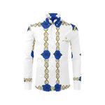 BLUE ROSES LCC Men's All Over Print Casual Dress Shirt