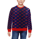 EXCELLANCE RED All Over Print Crewneck Sweatshirt for Kids (Model H29)