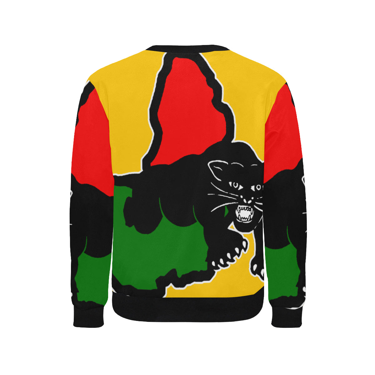 BLACC PANTHER YLW Men's Rib Cuff Crew Neck Sweatshirt