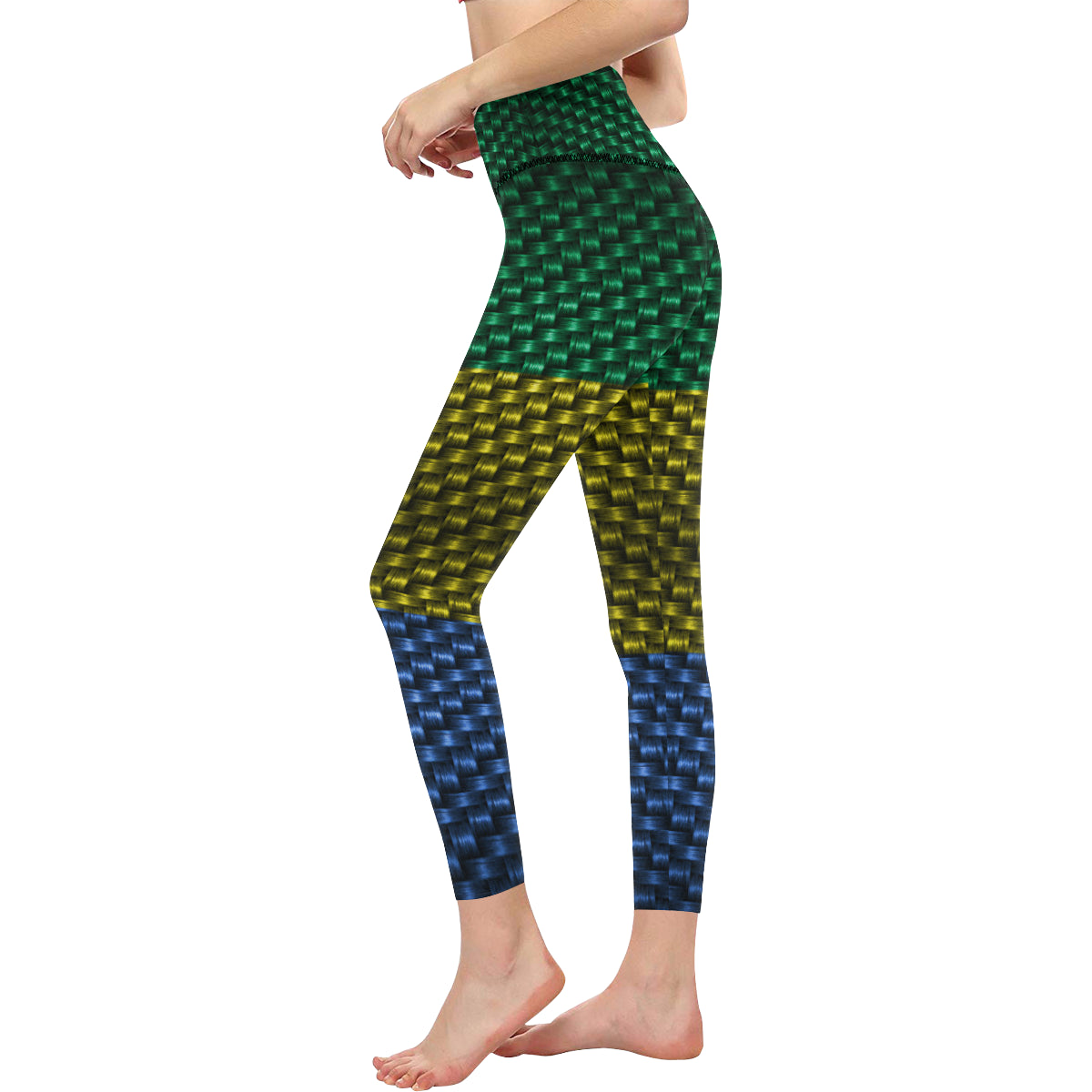 GABON FLAG All Over Print High-Waisted Leggings