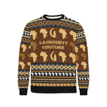 AFRIKA ORNEMENT Men's Rib Cuff Crew Neck Sweatshirt