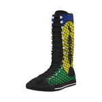 NOUVELLE CALEDONIE FLAG Canvas Long Boots For Women Model 7013H