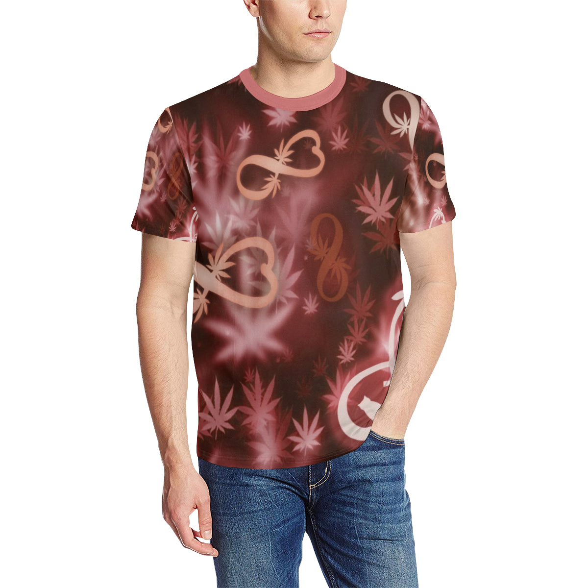 INFINITY RED COSMOS Men's All Over Print T-Shirt