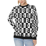 ADINKRA STYLE Women's Rib Cuff Crew Neck Sweatshirt