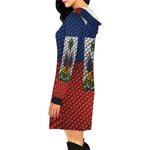 HAITI FLAG All Over Print Hoodie Mini Dress