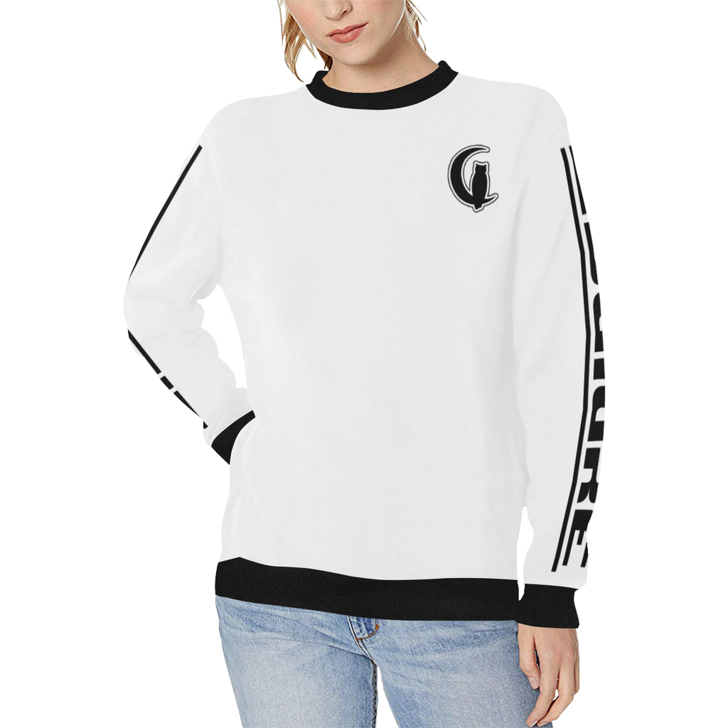 LCC BLACC BORDER Women's Rib Cuff Crew Neck Sweatshirt (Model H34)