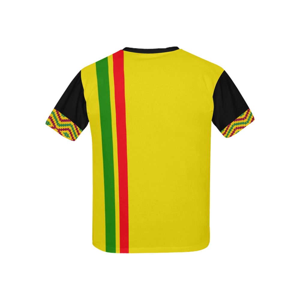 RASTA  Kids' All Over Print T-Shirt with Solid Color Neck