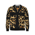 CHEETAH ANKH Men's Rib Cuff Crew Neck Sweatshirt