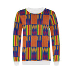 KENTE STYLE Women's Rib Cuff Crew Neck Sweatshirt