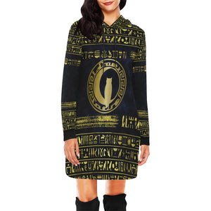 HIEROGLYPH DELUXE All Over Print Hoodie Mini Dress