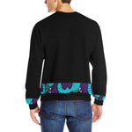 AFRIKA FLOWER STRASS Men's Rib Cuff Crew Neck Sweatshirt