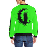 BLACC BORDER GREEN Men's Rib Cuff Crew Neck Sweatshirt