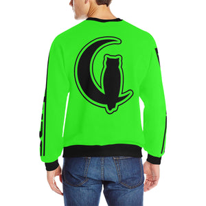 BLACC BORDER GREEN Men's Rib Cuff Crew Neck Sweatshirt