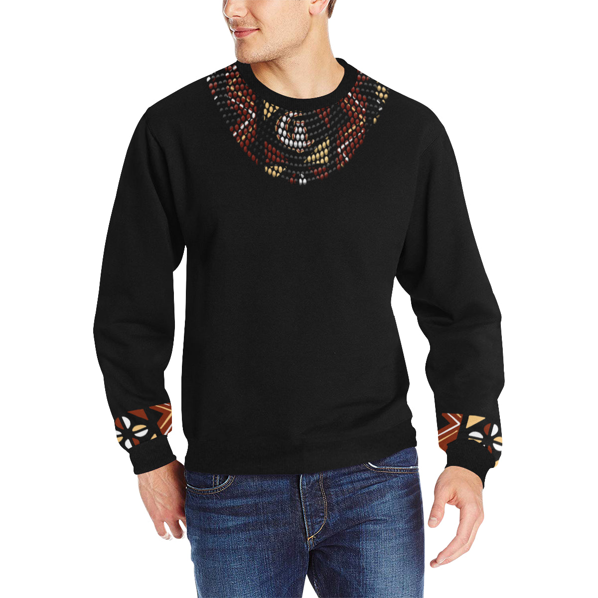 BOGOLAN STRASS Men's Rib Cuff Crew Neck Sweatshirt