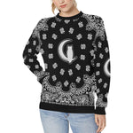 BANDANA BLACC Women's Rib Cuff Crew Neck Sweatshirt