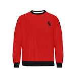 BLACC BORDER RED Men's Rib Cuff Crew Neck Sweatshirt