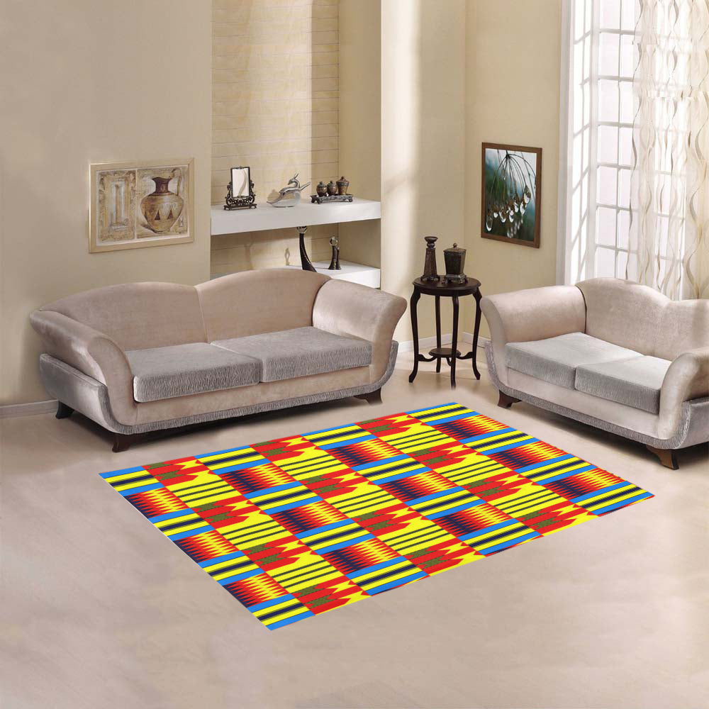 KENTE BLUE Area Rug 5'3''x4'