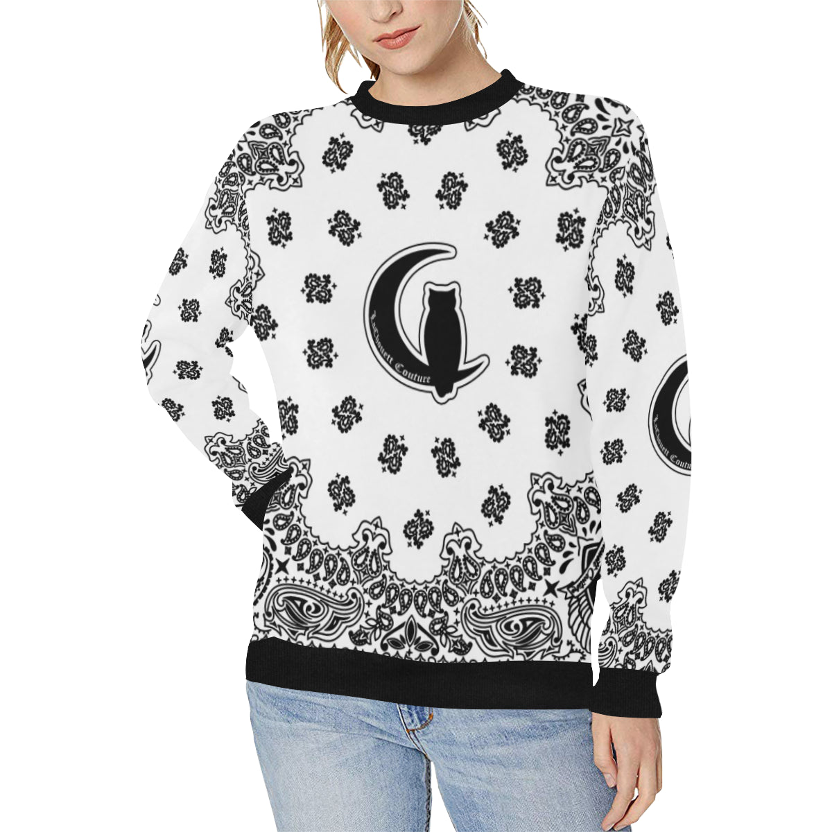 BANDANA WHITY Women's Rib Cuff Crew Neck Sweatshirt