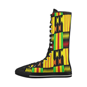 KENTE RASTA Canvas Long Boots For Women