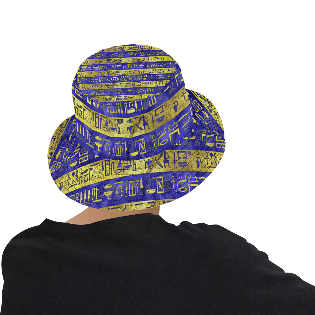 HIEROGLYPH GOLDEN BLUE All Over Print Bucket Hat for Men