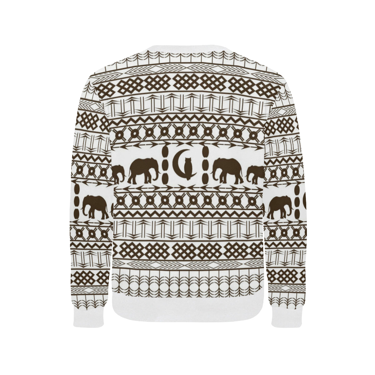 ELEPHANT ORNEMENT Men's Rib Cuff Crew Neck Sweatshirt