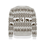 ELEPHANT ORNEMENT Men's Rib Cuff Crew Neck Sweatshirt