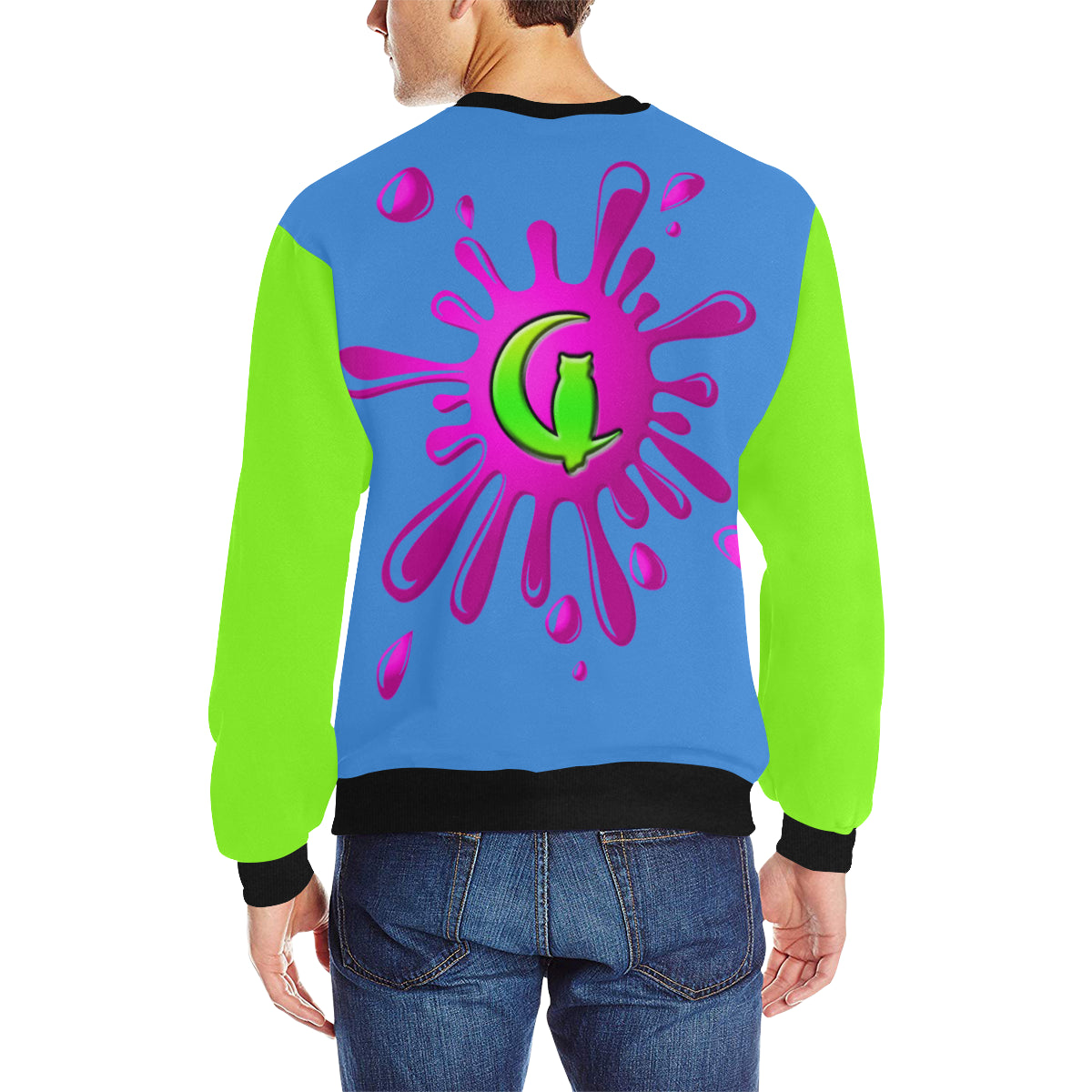 SPLASH OUT BF Men's Rib Cuff Crew Neck Sweatshirt (Model H34)