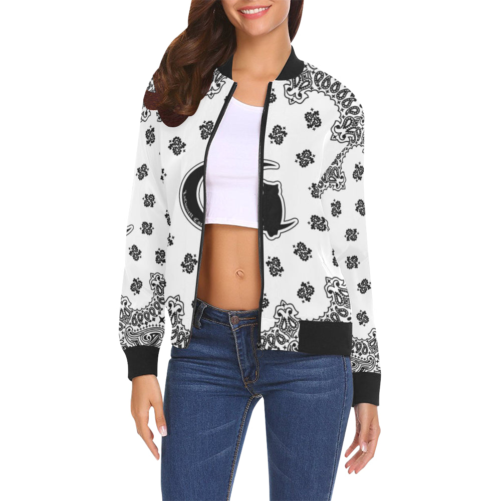 BANDANA All Over Print Bomber Jacket for Women