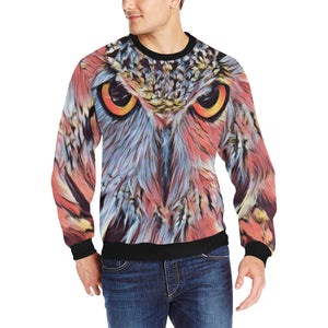 WISE OWL Men's Rib Cuff Crew Neck Sweatshirt