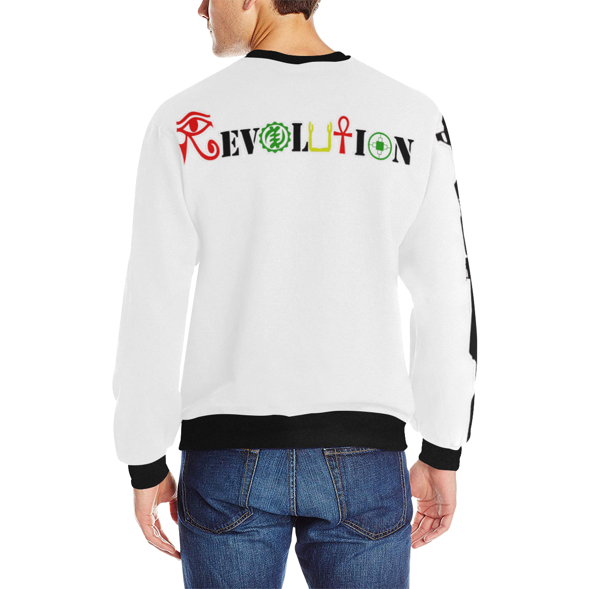 REVOLUTION Men's Rib Cuff Crew Neck Sweatshirt