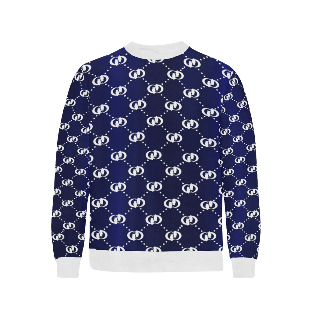 EXCELLENCE BLWHT Men's Rib Cuff Crew Neck Sweatshirt