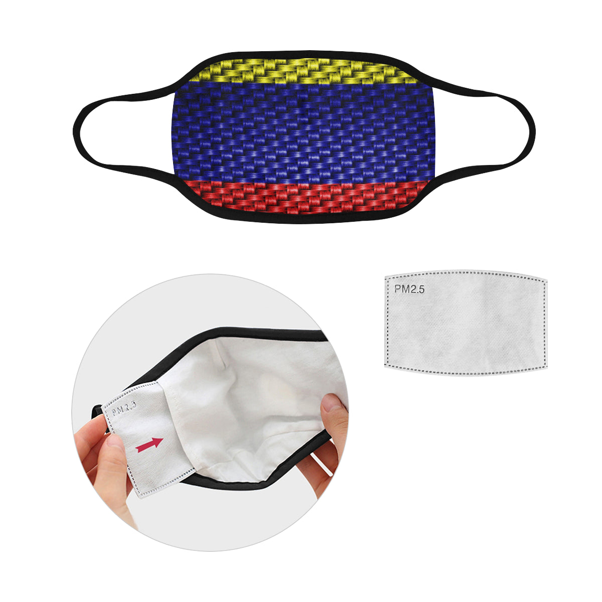 CONGO FLAG Mouth Mask in One Piece (2 Filters Included)