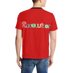 REVOLUTION RED Men's All Over Print T-Shirt (Solid Color Neck) (Model T63)