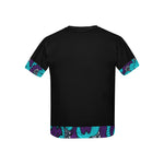 AFRIKA FLOWER Kids' All Over Print T-Shirt with Solid Color Neck