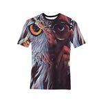 WISE OWL ME Men's All Over Print T-Shirt (Solid Color Neck) (Model T63)