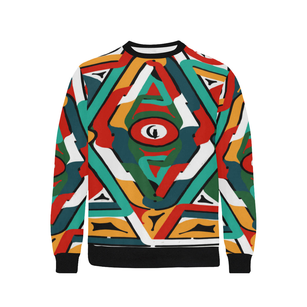 TEMBE ART Men's Rib Cuff Crew Neck Sweatshirt