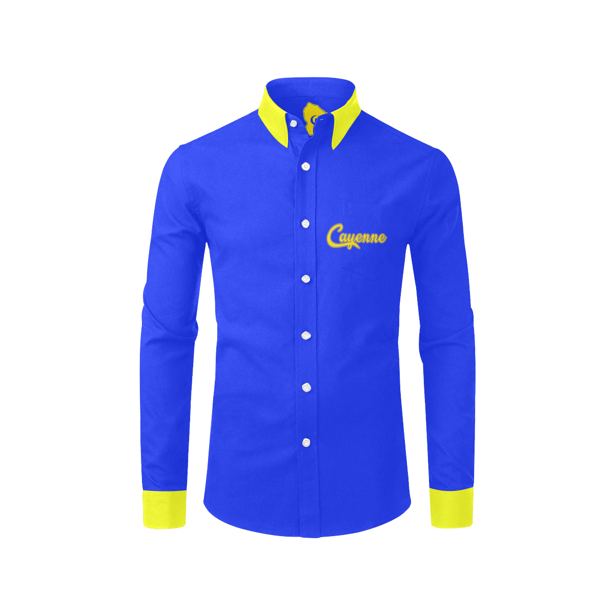 CAYENNE BLUE Men's All Over Print Casual Dress Shirt (Model T61)