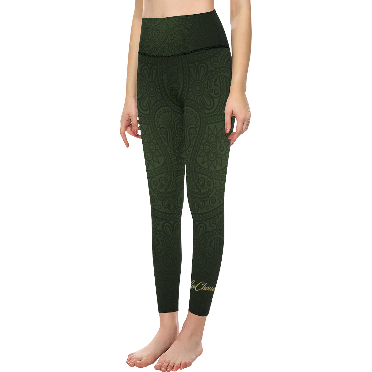 BANDANA LUXURY KAKI High-Waisted Leggings