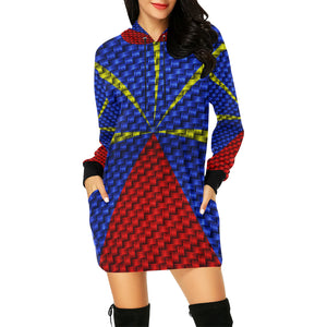 LA REUNION FLAG All Over Print Hoodie Mini Dress