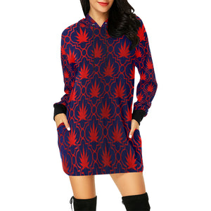 HIGHLEAF RED All Over Print Hoodie Mini Dress