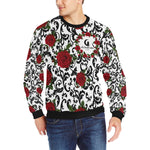 RED ROSES Men's Rib Cuff Crew Neck Sweatshirt