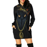 KING LACHOUETT All Over Print Hoodie Mini Dress