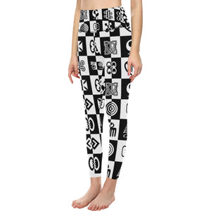 ADINKRA PUZZLE  High-Waisted Leggings