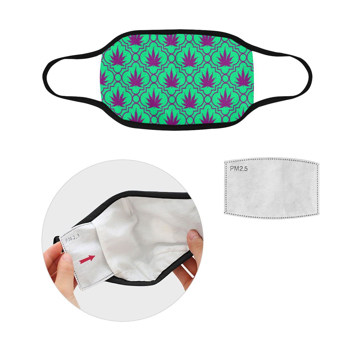 WEEDY PRPLE Mouth Mask in One Piece (2 Filters Included)