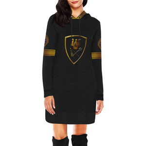 ATEF SHIELD All Over Print Hoodie Mini Dress