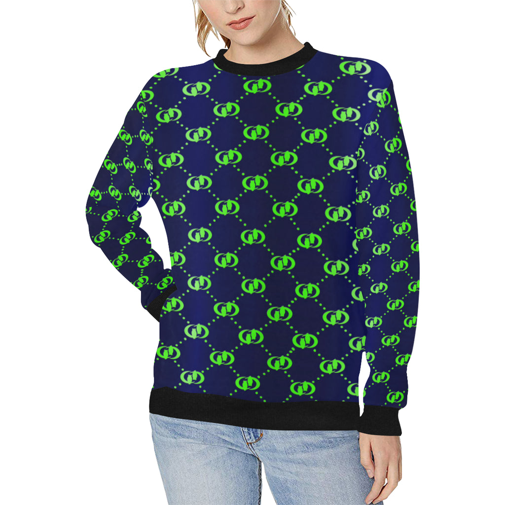 EXCELLENCE BLSKNK Women's Rib Cuff Crew Neck Sweatshirt