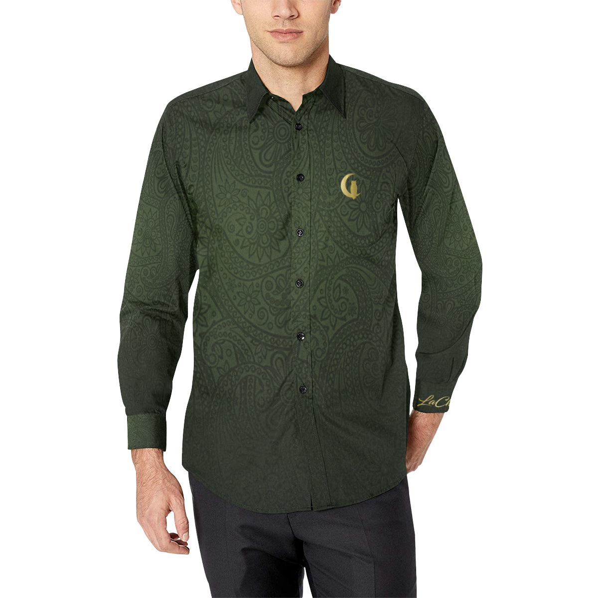LUXURY GANG KAKI Men's All Over Print Casual Dress Shirt (Model T61)