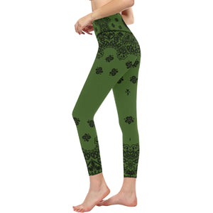 BANDANA KAKI High-Waisted Leggings