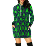 HIGHLEAF SKUNKY BLUE All Over Print Hoodie Mini Dress